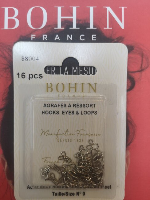 Agrafes à ressorts BOHIN n°0, blister 16pcs