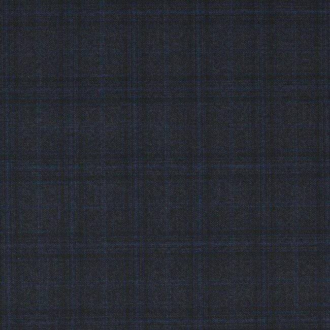 Carnet - 100% laine super 130's hiver à carreaux bleu gris