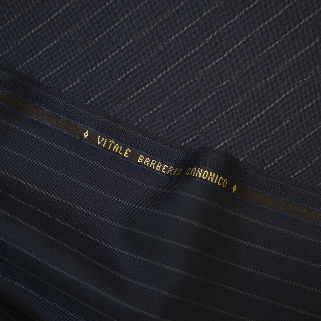 Perennial - Super 110's bleu à rayures tennis larges grises