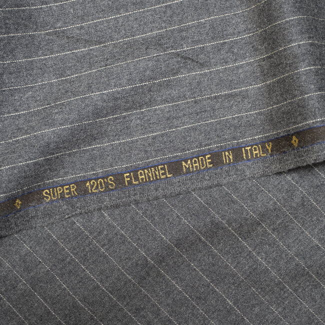 VBC - Flanelle super 120's gris clair à rayures