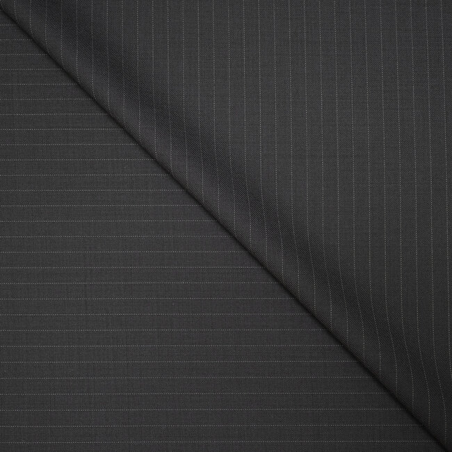 FINTES - Super 150's gris à rayures tennis (espace 8mm)