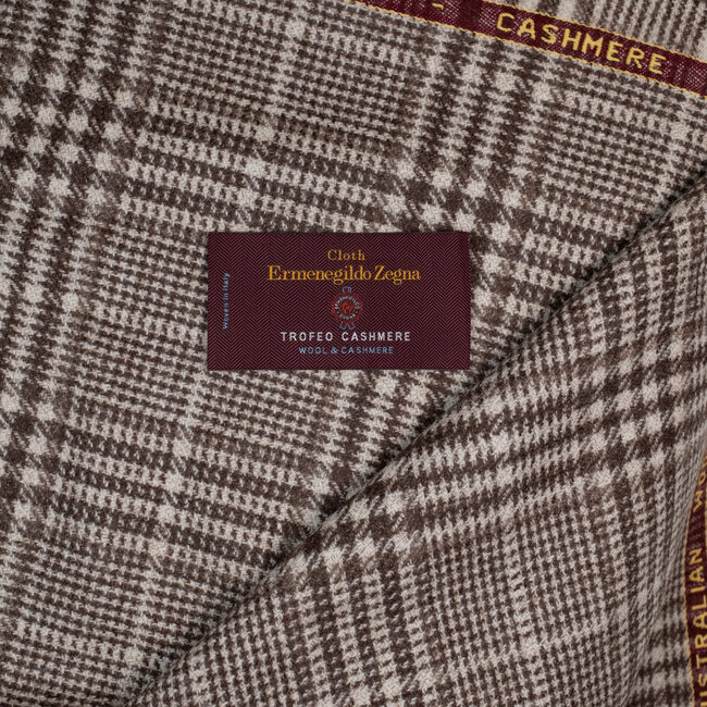 Cloth Ermenegildo Zegna - Trofeo Prince de galles marron et beige