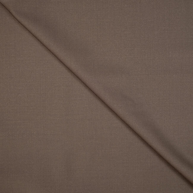 Carnet - Tissu marron uni en laine stretch