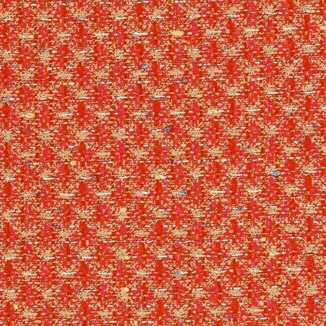 Tweed beige relevé de fils rouge moyen. Contraste marqué et harmonieux.