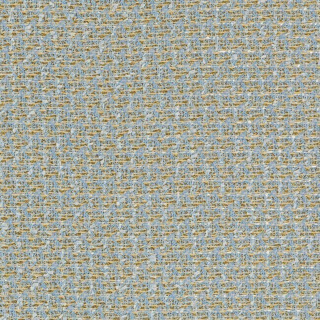 Tweed bleu pastel avec reflets dorés. Motif irrégulier et luxueux.