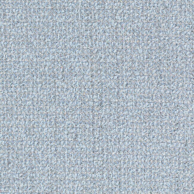 Tweed bleu azur parsemé de fils argentés très visibles. Effet lumineux.