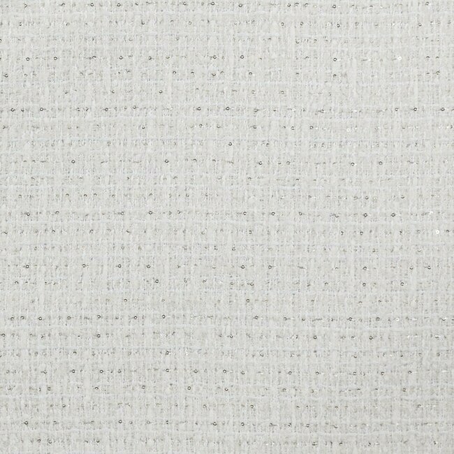 Tweed blanc ivoire dense et brillant grâce aux fils métalliques. Idéal pour cérémonies.