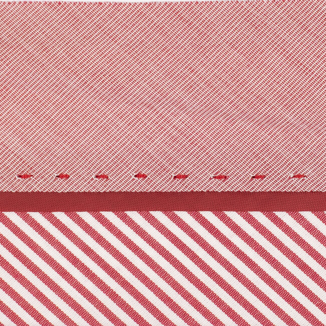 Hausse de ceinture fantaisie rouge / raye blanc rouge