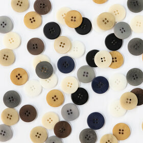 Boutons bretelles plats 4 trous en corozo 18mm