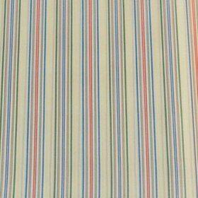 Doublure de manche - ray&eacute;e bleu, rouge, vert sur &eacute;cru
