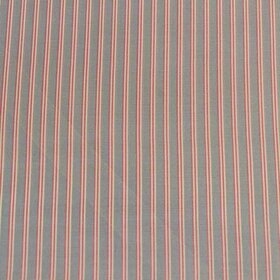 Doublure de manche - ray&eacute;e rouge et &eacute;cru sur fond gris