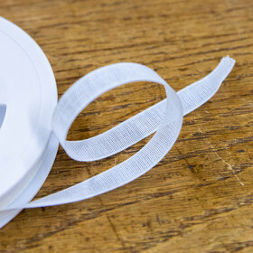 Passement droit-fil blanc 10 mm, 100 % coton, 20 m