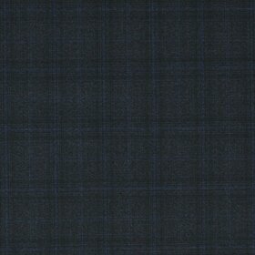 Carnet - 100% laine super 130's hiver à carreaux bleu gris