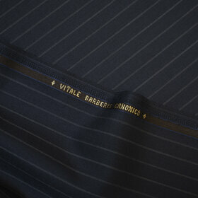 Perennial - Super 110's bleu à rayures tennis larges grises