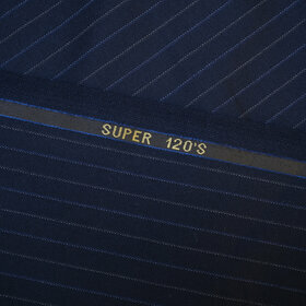 Super 120's bleu à rayures grises et bleues claires