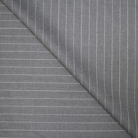 FINTES - Super 150's gris moyen &agrave; rayures tennis