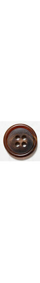 Bouton en corne marron/rouge foncé 4 trous 15mm 