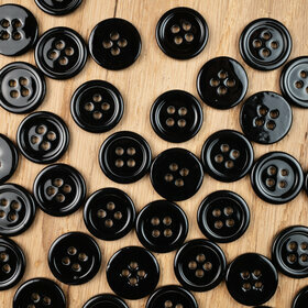 Bouton en nacre noir 15mm 