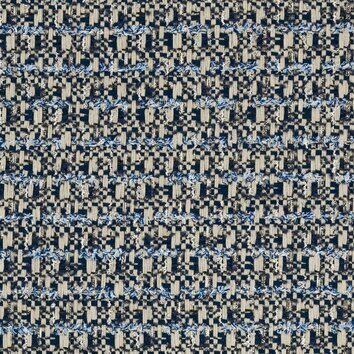 Tweed mosaïque avec tons blancs, crème et bleu marine. Texture graphique.