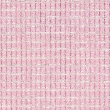 Tweed rose pâle et blanc au motif quadrillé, offre une allure romantique et douce.