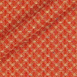 Tweed beige relevé de fils rouge moyen. Contraste marqué et harmonieux.