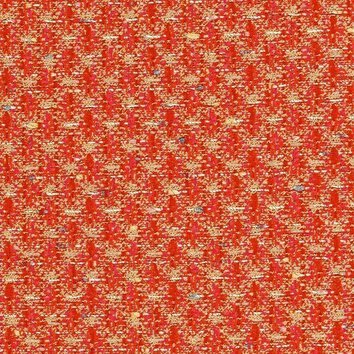 Tweed beige relevé de fils rouge moyen. Contraste marqué et harmonieux.