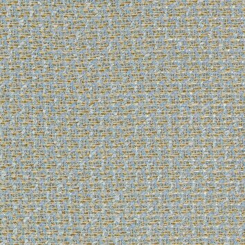 Tweed bleu pastel avec reflets dorés. Motif irrégulier et luxueux.