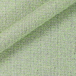 Tweed vert pastel avec fils argentés. Surface légèrement métallisée.