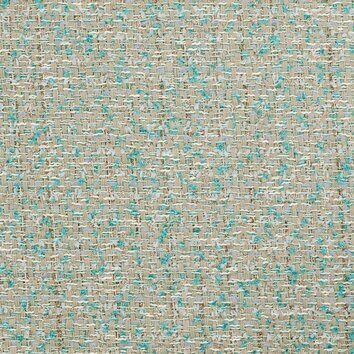 Tweed combinant fils verts olive et beige avec éclats métallisés subtils.