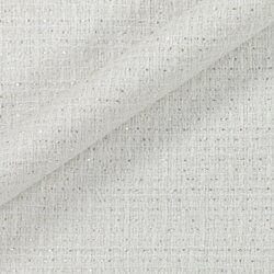Tweed blanc ivoire dense et brillant grâce aux fils métalliques. Idéal pour cérémonies.