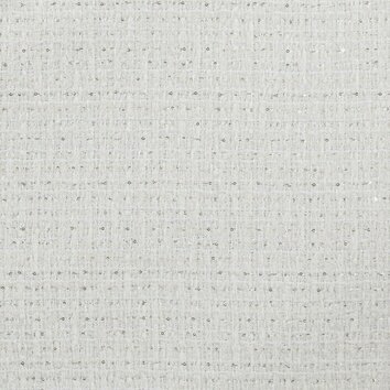Tweed blanc ivoire dense et brillant grâce aux fils métalliques. Idéal pour cérémonies.