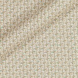 Tweed élégant blanc et or, mélange raffiné pour des tenues sophistiquées.