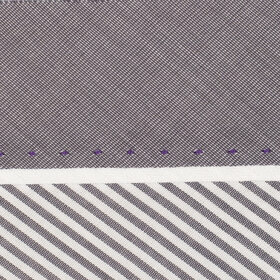 Hausse de ceinture fantaisie grise / raye blanc grise piqu&eacute; violet