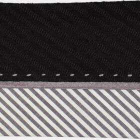 Hausse de ceinture fantaisie noire / raye blanc gris